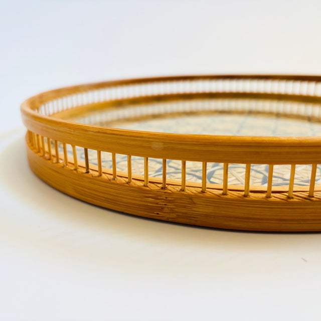 Large Circular Wicker Tray For Sale - Image 4 of 7
