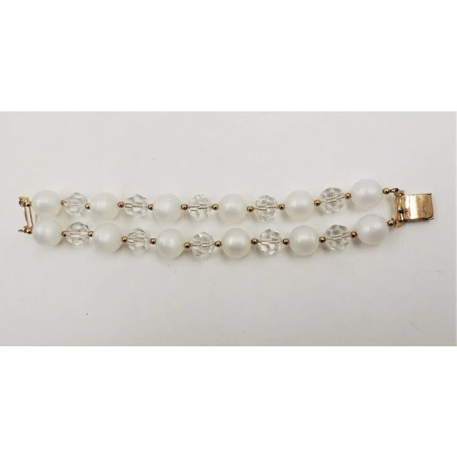 Vintage 1960s Signed Napier Moonglow Beaded Bracelet For Sale In Philadelphia - Image 6 of 6