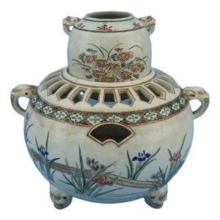 Japanese Ceramic Kōro Incense Burner, 1800s, Set of 2 For Sale