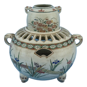 Japanese Ceramic Kōro Incense Burner, 1800s, Set of 2