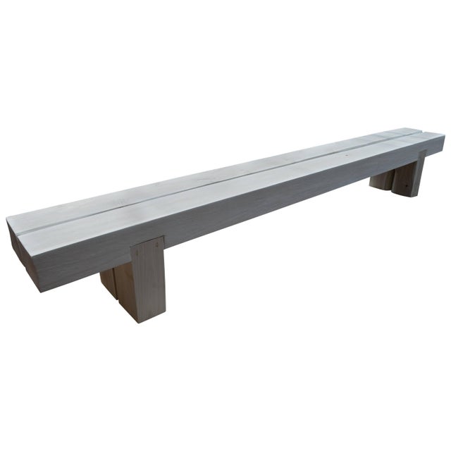 Andrianna Shamaris St. Barts Long Teak Wood Log Bench For Sale In New York - Image 6 of 18