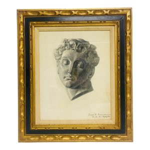 Early 20th Century Charcoal on Paper Study of a Bust