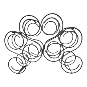 Vintage Countertop Freestanding Black Wrought Iron 8-Bottle Wine Rack