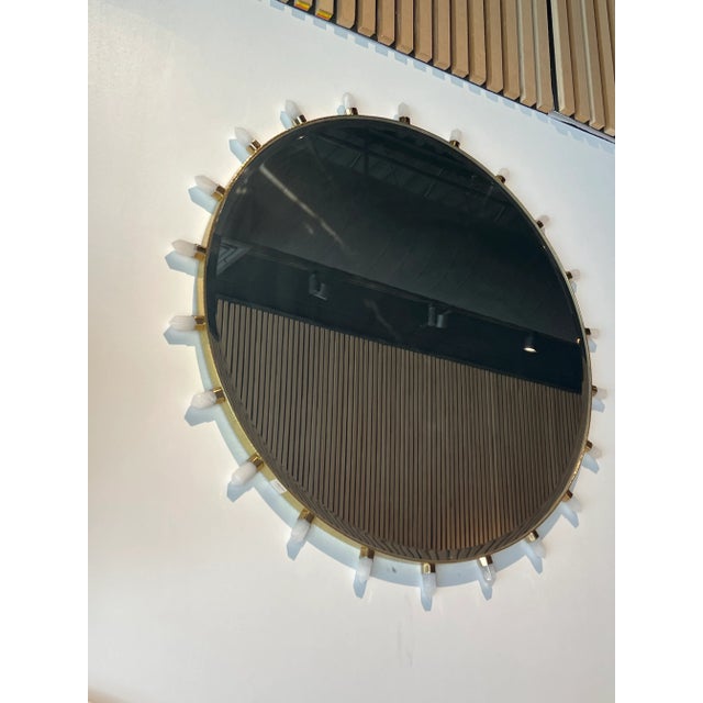 2020s Global Views Lola Quartz Mirror in Brass For Sale - Image 5 of 7