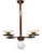 Czech Art Deco Chrome and Opaline Glass Chandelier in Walnut, 1930s For Sale