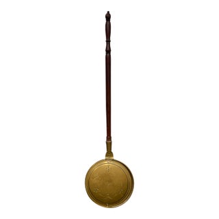 Antique Brass Bed Warmer, 19th Century For Sale