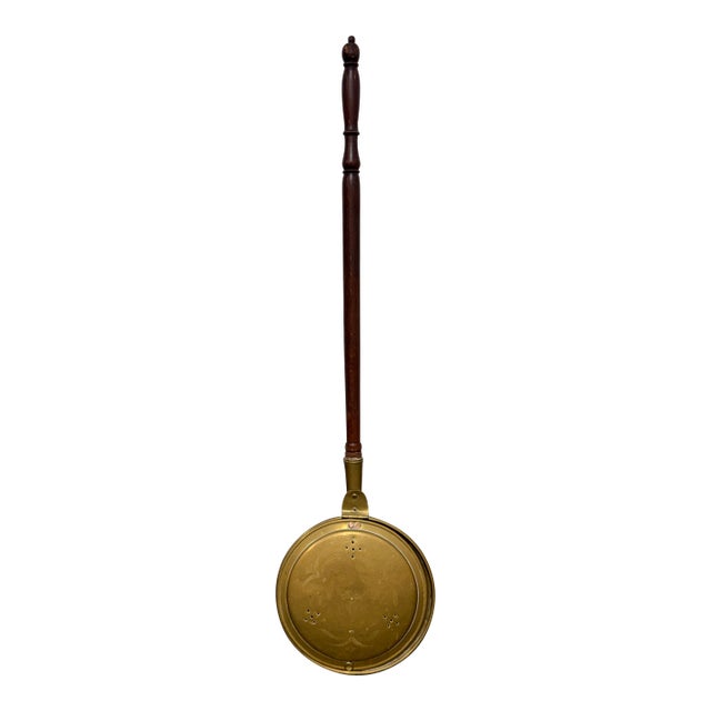Antique Brass Bed Warmer, 19th Century For Sale