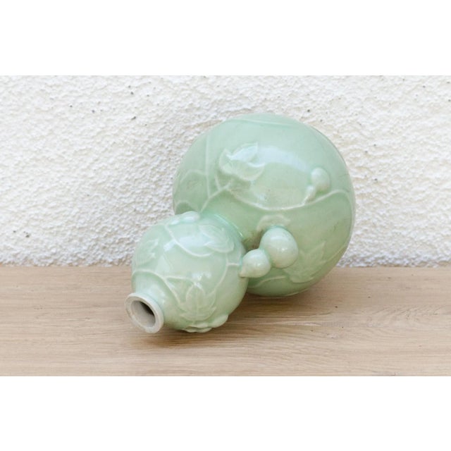 Qing Dynasty Chinese Gourd Celadon Vase For Sale In Los Angeles - Image 6 of 8