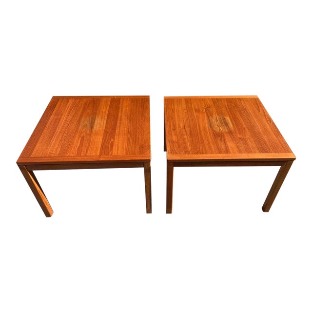 1970s Solid Teak Danish Modern End Tables by Vejle Stole Mobelfabrik - a Pair For Sale
