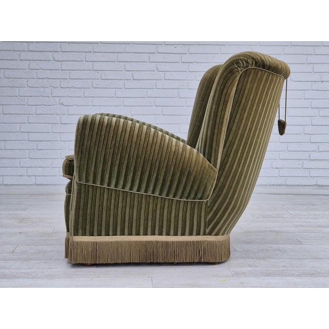 Danish Relax Armchair in Velour, 1950s For Sale - Image 13 of 17
