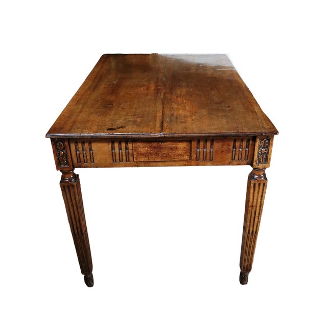 19th Century Ornate 19th Century French Library Table With Brass Hardware For Sale - Image 5 of 14