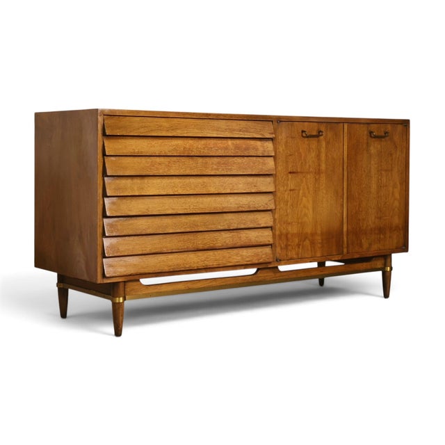 Brown Merton Gershun for American of Martinsville Dania Vintage Mid Century Modern Lowboy Dresser C. 1960s For Sale - Image 8 of 14