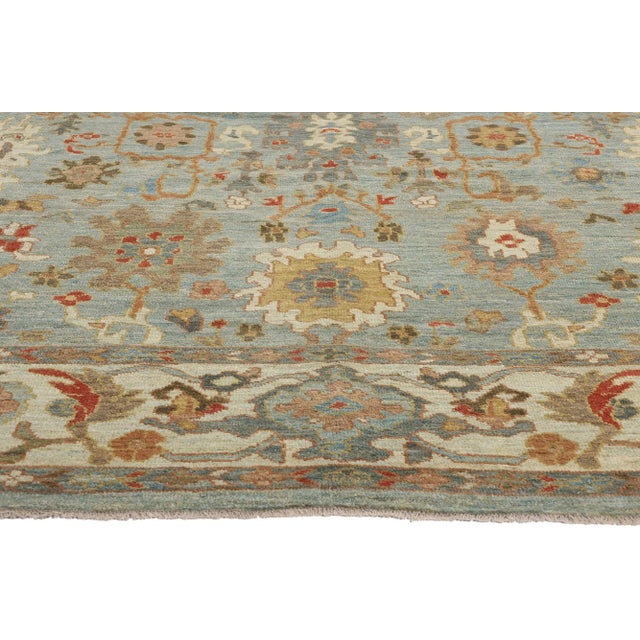 Blue Persian Sultanabad Rug, - 10'10 X 13'07 For Sale - Image 4 of 9