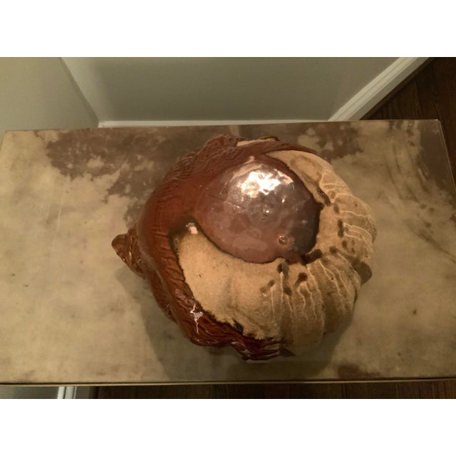 Brown 1970s Porcelain Monkey Hanging Cachepot /Planter For Sale - Image 8 of 13