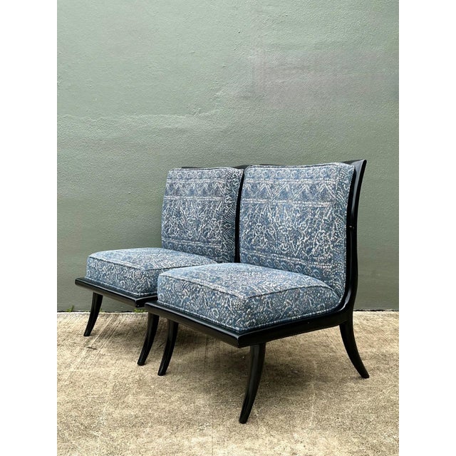 Wood Vintage 1950s Slipper Chairs After Robsjohn Gibbings For Sale - Image 7 of 12