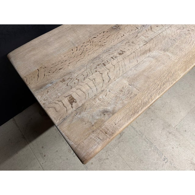 Vintage Farmhouse Dining Table in Bleached Oak, 1920 For Sale - Image 14 of 17