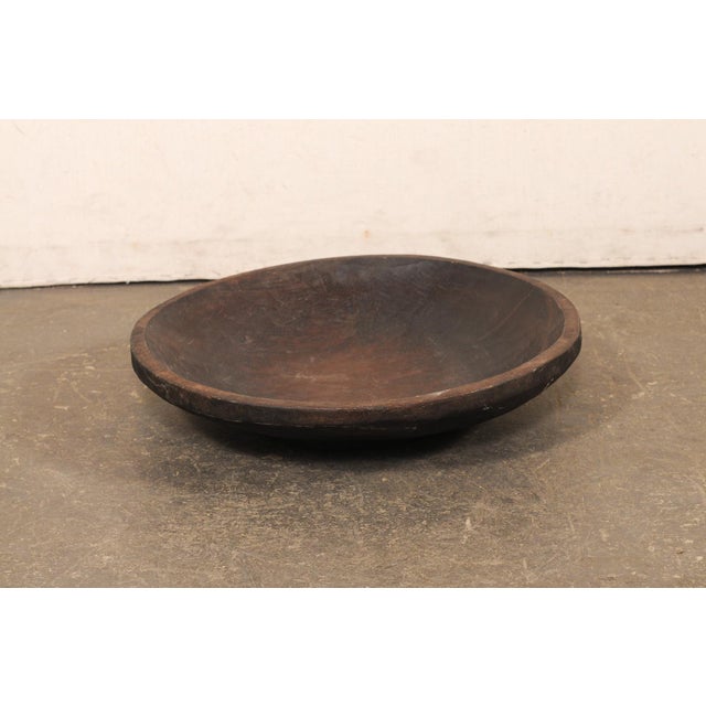 Wood Antique Sumatran Hand-Carved Wooden Bowl For Sale - Image 7 of 8