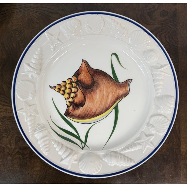 Ceramic Este Ceramiche for Gump's Coastal Plates, Set of Four For Sale - Image 7 of 12