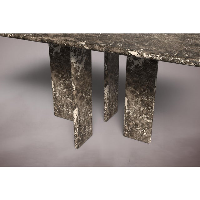 Not Yet Made - Made To Order Luna Rectangular Dark Emperador Marble Dining Table 72" For Sale - Image 5 of 5