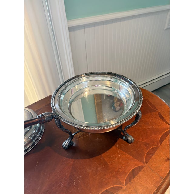 Silver Buffet Chaffing Serving Dish Set For Sale - Image 4 of 8