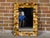 Mid-Century Modern Midcentury French Bamboo Wall Mirror with Geometric Mosaic Style Arrangement For Sale - Image 3 of 10