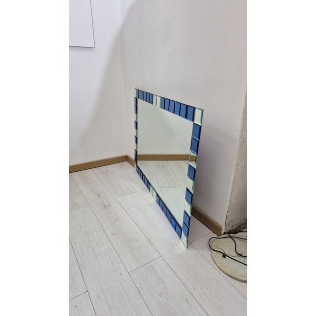 Mid-Century Modern Mirror with Finely Ground 2-Tone Gems, 1990s For Sale - Image 3 of 11