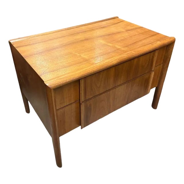 Mid Century "Parallel" Walnut End Table Commode by Barney Flagg for Drexel For Sale