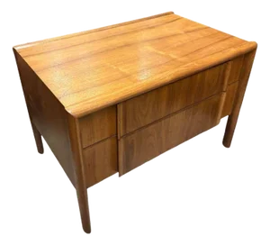 Mid Century "Parallel" Walnut End Table Commode by Barney Flagg for Drexel