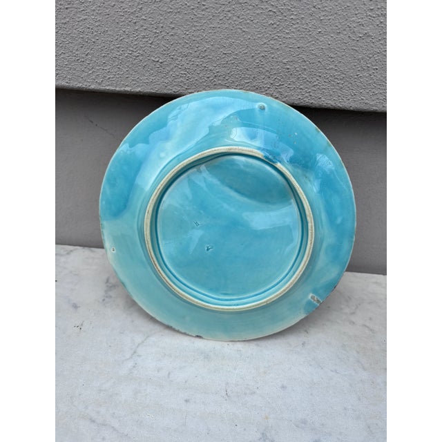 French Country Majolica Asparagus Plate Luneville Keller & Guerin, Circa 1890 For Sale - Image 3 of 3