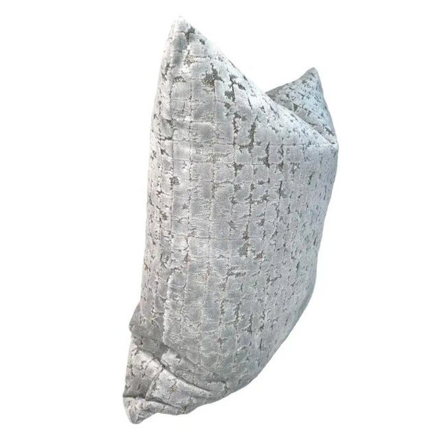 Lush cut velvet by Beacon Hill, soft ice blue squares with beige peaking through. High end woven upholstery weight fabric,...