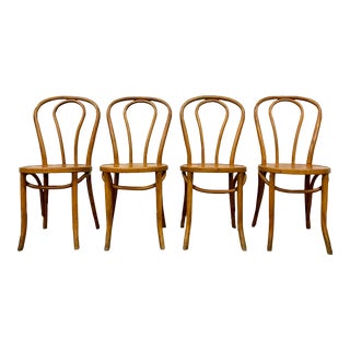 Vintage American Thonet Bentwood Factory Bentwood Chairs - Set of 4 For Sale