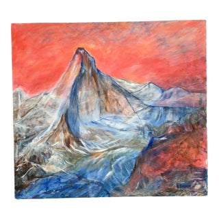 1980s Original Acrylic on Canvas Liliane Bojilov Titled Matterhorn For Sale