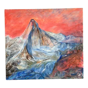 1980s Original Acrylic on Canvas Liliane Bojilov Titled Matterhorn