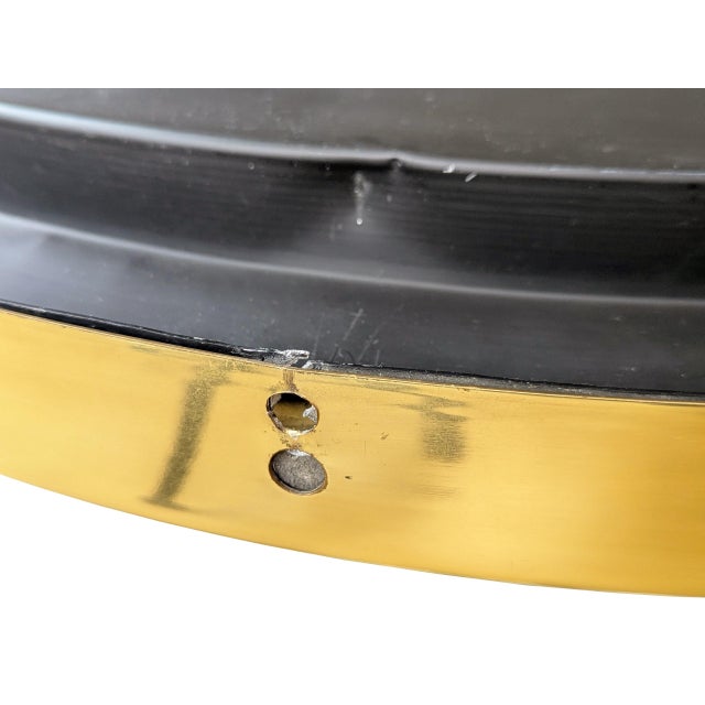 Large Italian Brass Wall Mirror, 1970s For Sale - Image 11 of 14