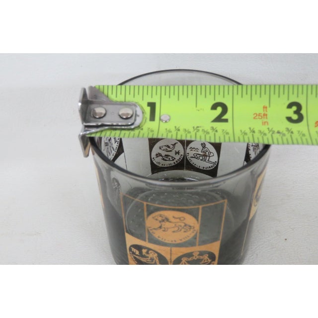Coins of the World Lowball Bar Glass Set 6pc Black With 22k Gold Design 4920b For Sale - Image 12 of 13