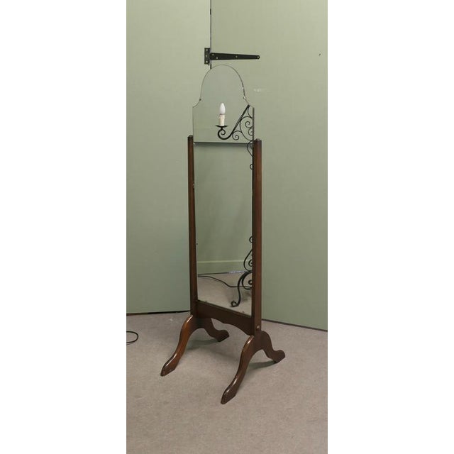 1930s Art Deco Style Cheval Mirror with Arch-Shaped Top, 1930s For Sale - Image 5 of 6