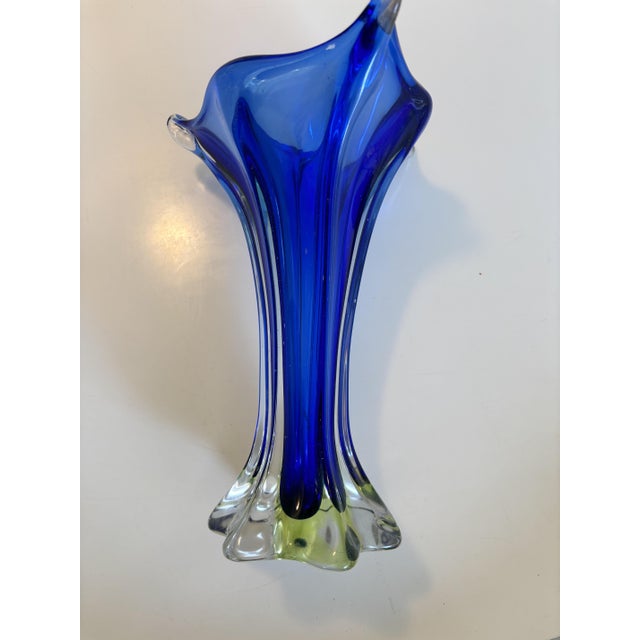Glass Submerged Blown Blue Murano Glass Vase from Made Murano Glass, 1960s For Sale - Image 7 of 7