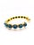 Gemstone Bochic “Capri” Vintage Natural Diamond & Turquoise Bracelet Set In 18K & Silver For Sale - Image 7 of 12