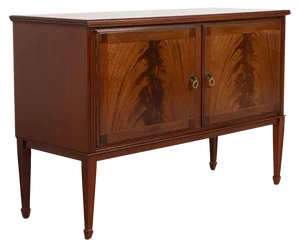 Vintage 20th Century English Wooden Sideboard in Brown Mahogany