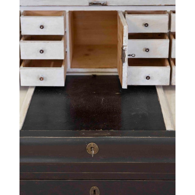 Gustavian (Swedish) Mid 20th Century Swedish Gustavian Style Roll Top Secretary Cabinet For Sale - Image 3 of 11
