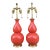 Christopher Spitzmiller Coral Double Gourd Lamps With Gilt Bases - A Pair For Sale