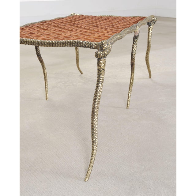 Sylvan s.f. Brass Leather Strap Viper Bench or Cocktail Table For Sale - Image 17 of 17