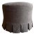 Bailey Ottoman Slip Covered in Pleated Linen Cafe Noir For Sale