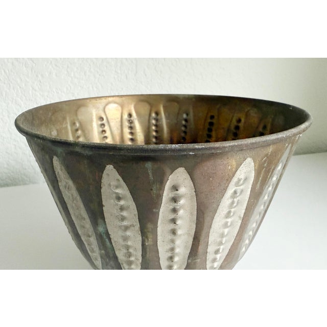 Mid 20th Century Rustic Copper and Silver Footed Cachepot For Sale - Image 5 of 9