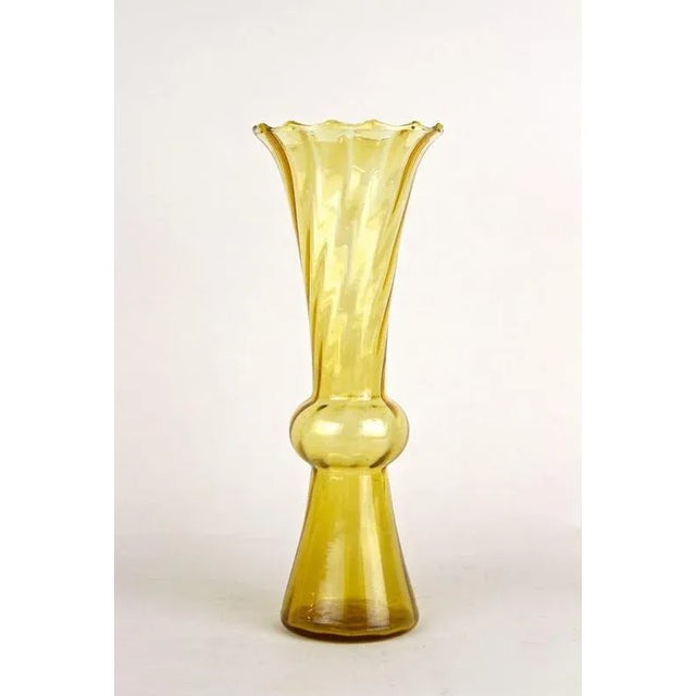 Vintage Austrian Art Deco Glass Vase, 1920 For Sale - Image 3 of 16