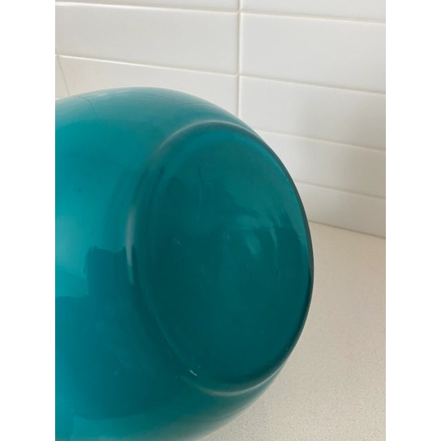 Mid 20th Century Mid-Century Italian Murano Cased Turquoise Glass Decorative Pitcher For Sale - Image 5 of 6