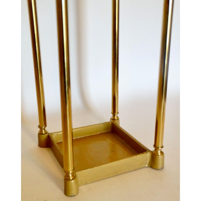 Brass & Iron Square Umbrella Stand For Sale - Image 4 of 10
