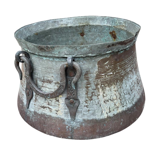 Late 19th Century Antique Primitive Bucket, Cauldron or Kettle With Handles For Sale - Image 9 of 13