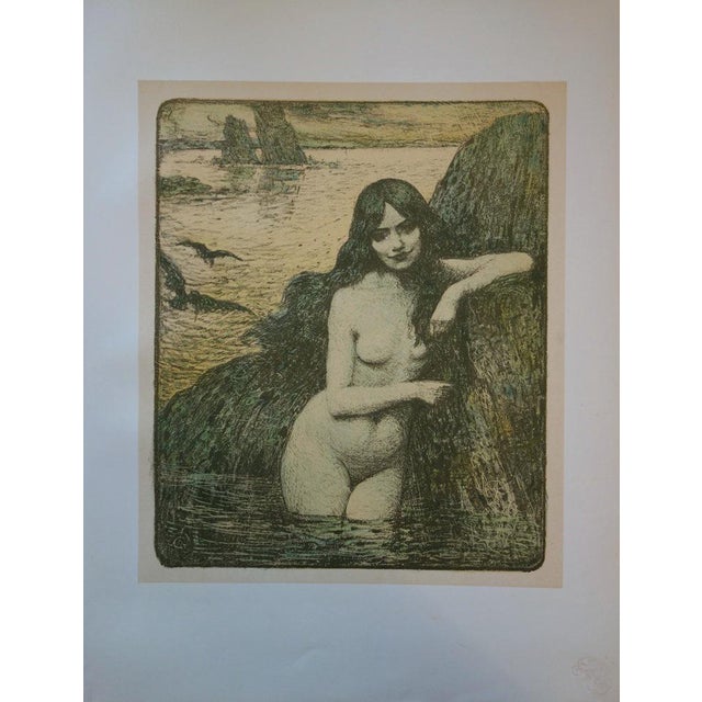 Ch. Guerin, Nude Mermaid, 1897, Lithograph For Sale