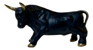 Vintage Longhorn Bull Figurine in Bronze, 1980s